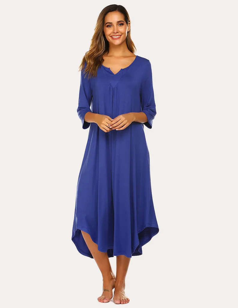 ekouaer-nightgowns-nachthemd-3-4-arm-asymmetrisch image 1
