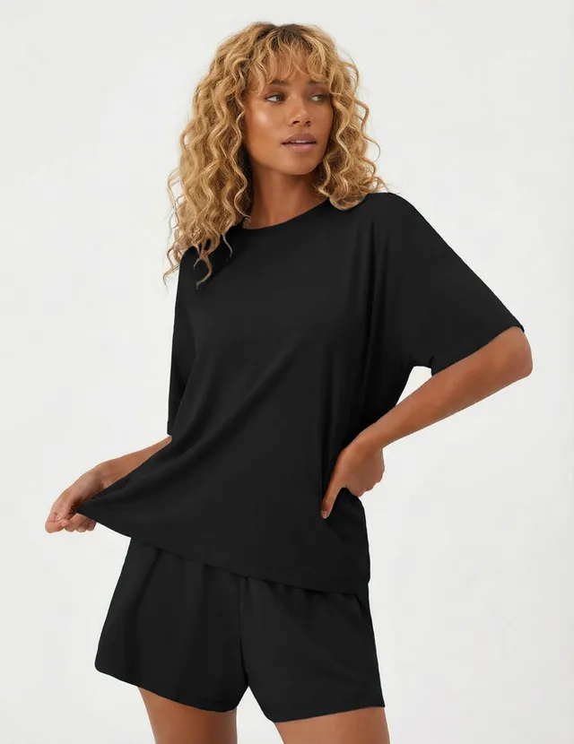 ekouaer-pajama-sets-bambus-schlafanzug-fledermaus-rmel-taschen image 1