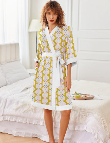 ekouaer-kimono-bademantel-3-4-arm-knielang-mit-taschen image 5