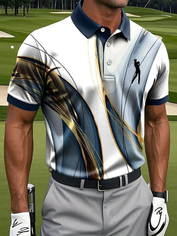 ekouaer-men-polo-white-gold-swirl-polohemd-wei image 3