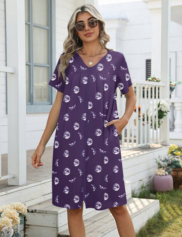 ekouaer-nightgowns-reissverschluss-nachthemd-mit-taschen-m image 5