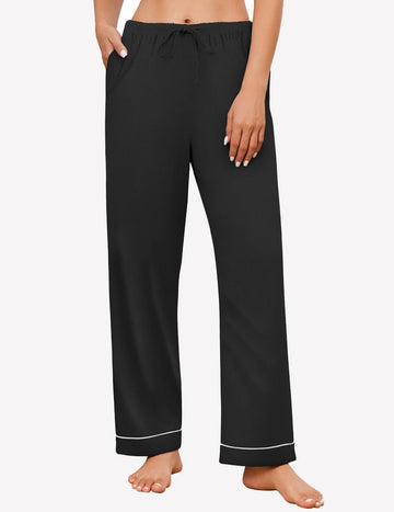 ekouaer-pajama-sets-schlafhose-kordelzug-mit-taschen image 5