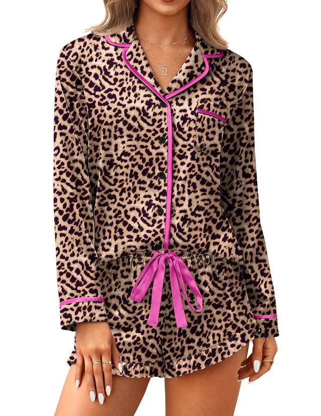 ekouaer-pajama-sets-satin-schlafanzug-langarm-2-teilig image 1