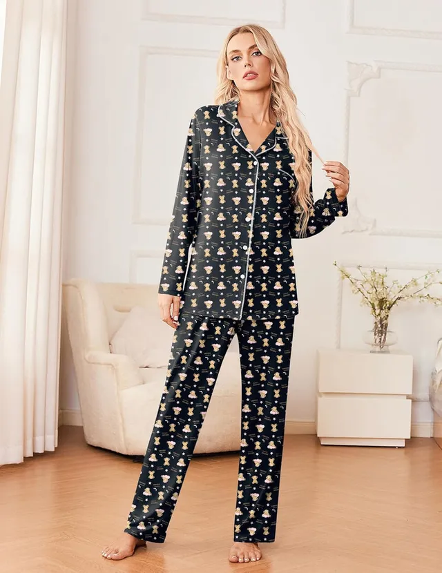 ekouaer-pajama-sets-2-piece-langarm-schlafanzug-knopfleiste image 1