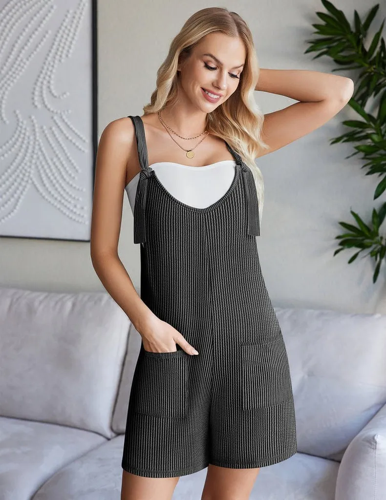 ekouaer-jumpsuits-jumpsuit-kurz-gerippt-mit-taschen image 1