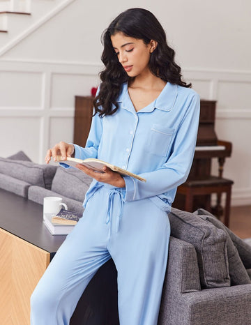 ekouaer-pajama-sets-schlafanzug-langarm-button-down image 7