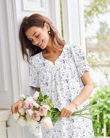 ekouaer-nightgowns-baumwoll-nachthemd-mit-taschen-stickerei image 7