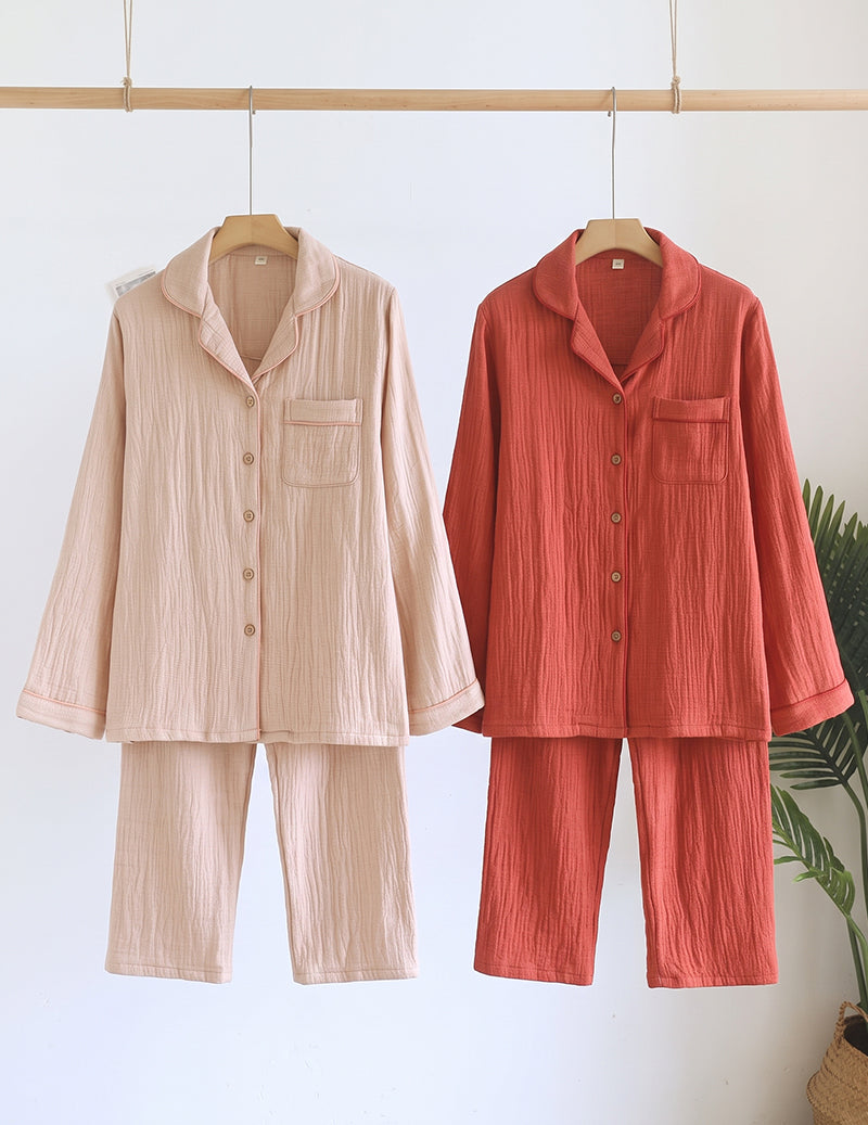 ekouaer-pajama-sets-baumwoll-schlafanzug-kariert-pink image 3