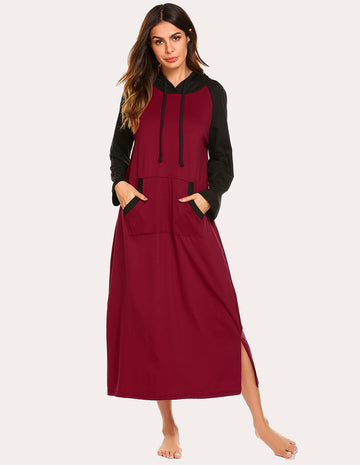 ekouaer-nightgowns-kapuzen-nachthemd-lang-baumwolle image 5