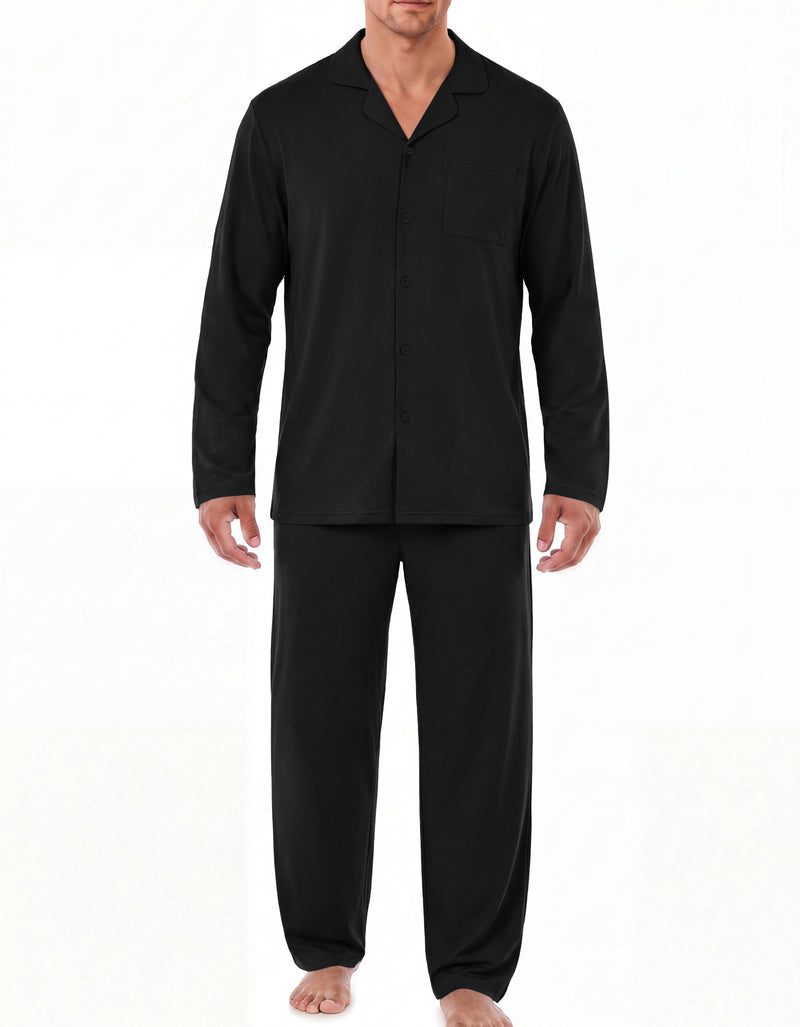 ekouaer-men-pyjama-set-karo-langarm-button-down image 4