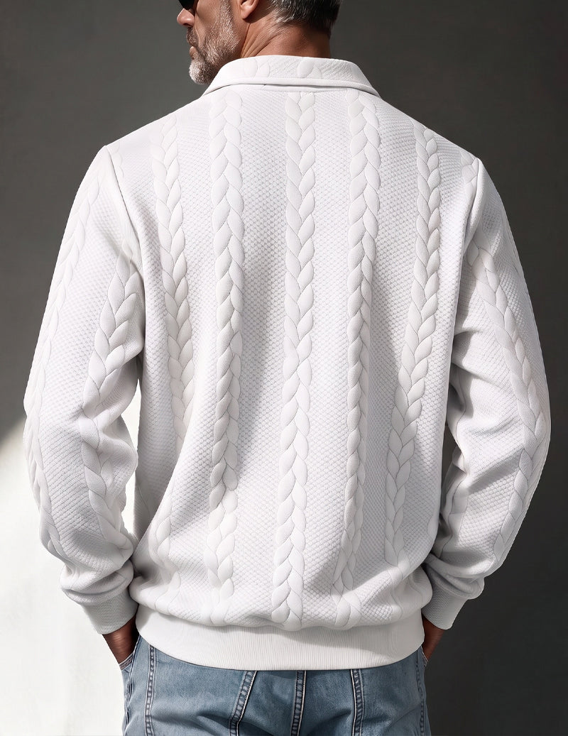 ekouaer-men-pullover-herren-wei-zip-polokragen-strick image 2