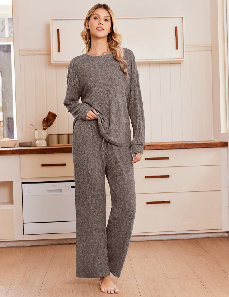 ekouaer-pajama-sets-ripp-schlafanzug-gr-n-m-mit-taschen image 4