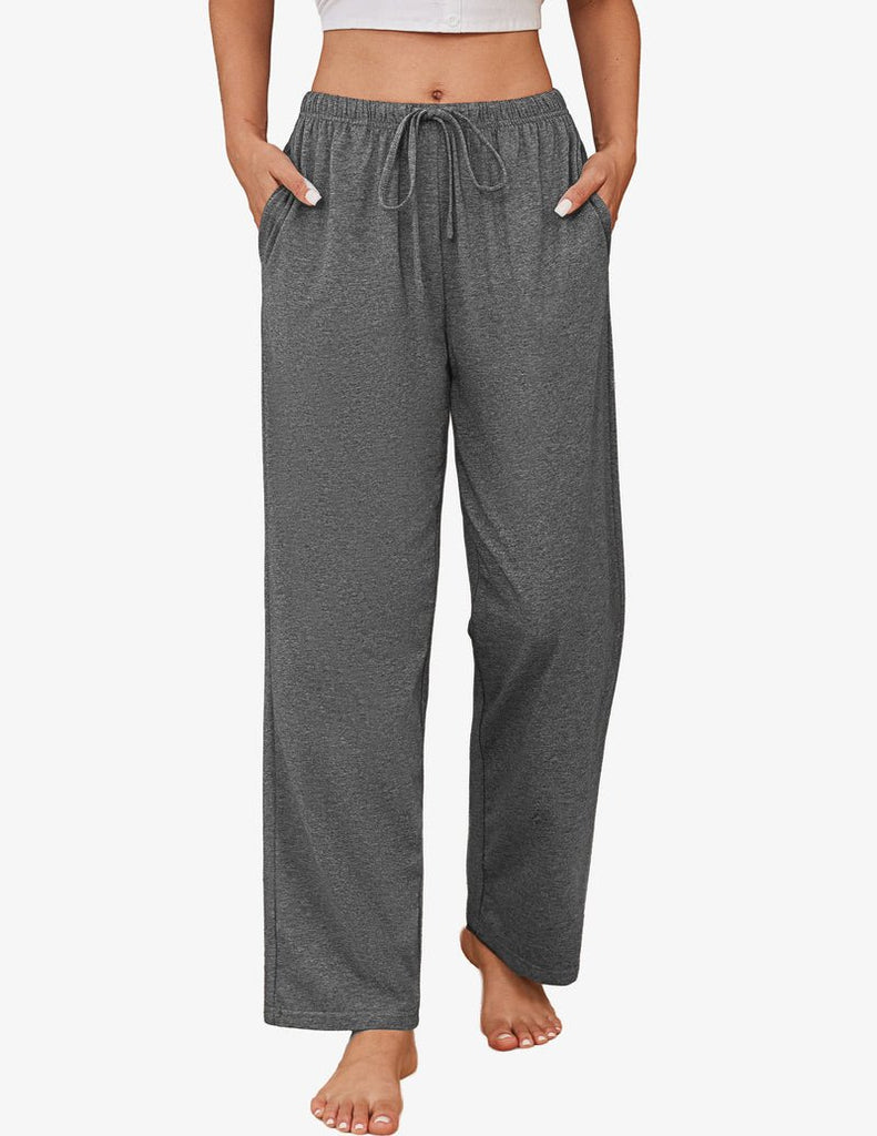 ekouaer-pajama-sets-100-cotton-schlafhose-kordelzug-taschen image 1