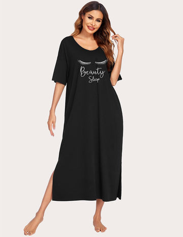 ekouaer-nightgowns-side-split-hauskleid-nachthemd-schlitz image 5