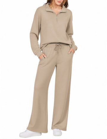 ekouaer-pajama-sets-half-zip-zweiteiler-schlafanzug-2-teilig-weit image 3