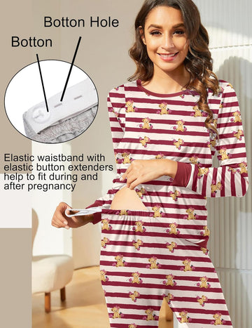 ekouaer-maternity-teddy-stillpyjama-langarm-umstand image 7
