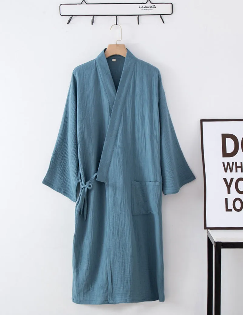 ekouaer-crinkle-gauze-kimono-morgenmantel-white image 1
