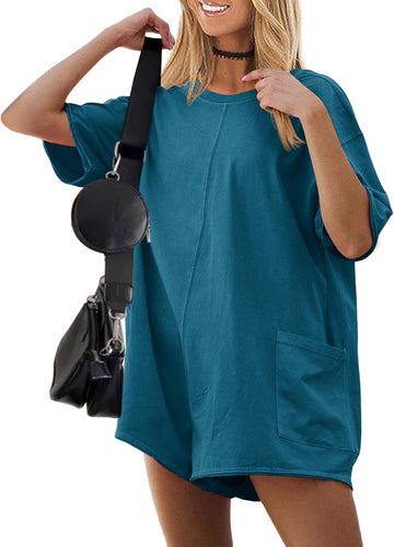 ekouaer-romper-jumpsuit-oversize-wende-kurzarm-taschen image 3