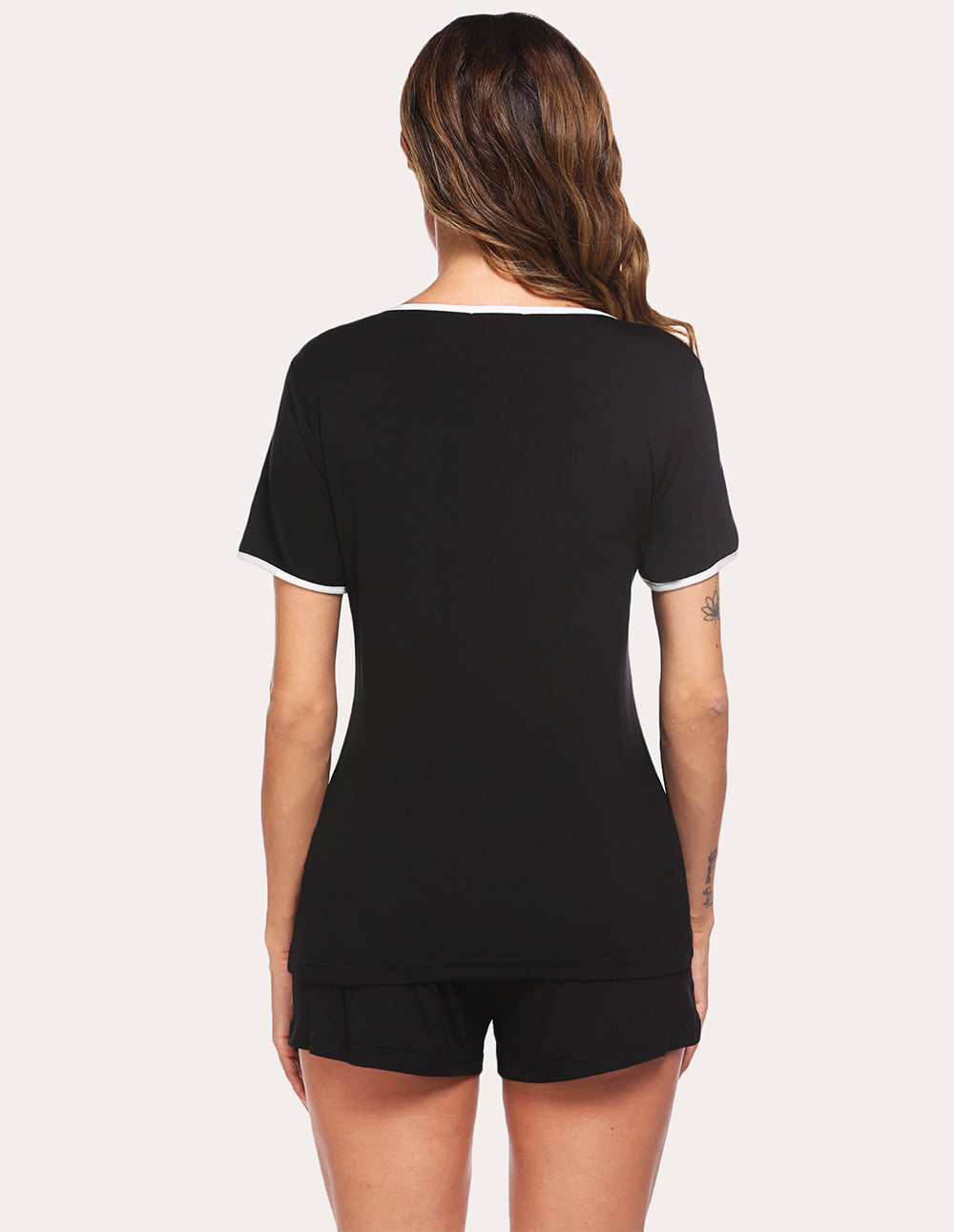 ekouaer-pajama-sets-shorts-pyjama-dunkelgrau-m-kurzarm image 3