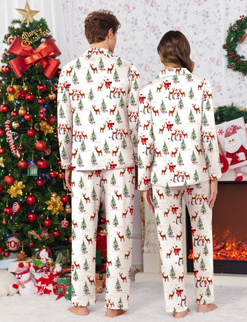ekouaer-pajama-sets-partnerpyjama-weihnachten-langarm image 3