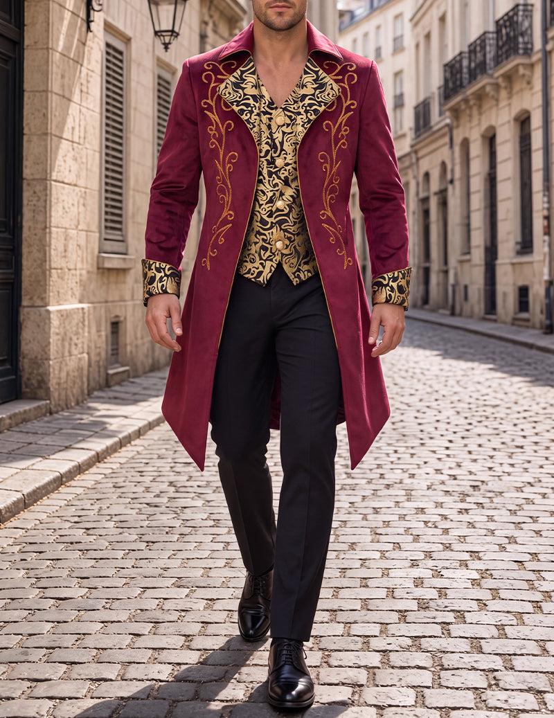 ekouaer-men-gothic-frack-jacke-herren-stickerei image 3
