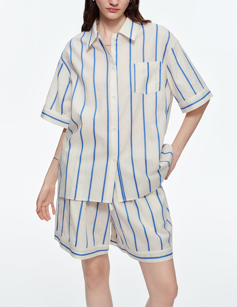 ekouaer-pajama-sets-baumwolle-schlafanzug-streifen-s-w image 5