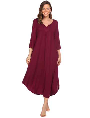 ekouaer-nightgowns-nachthemd-3-4-arm-asymmetrisch image 7