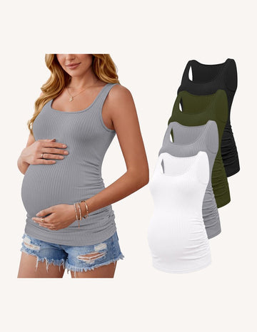 ekouaer-maternity-4er-pack-umstandstops-gerippt-eckig image 5