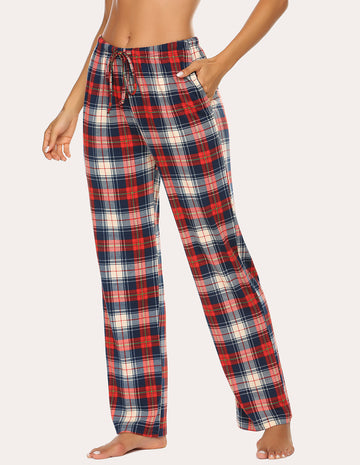 ekouaer-pyjamahose-kariert-damen-lange-schlafhose image 7
