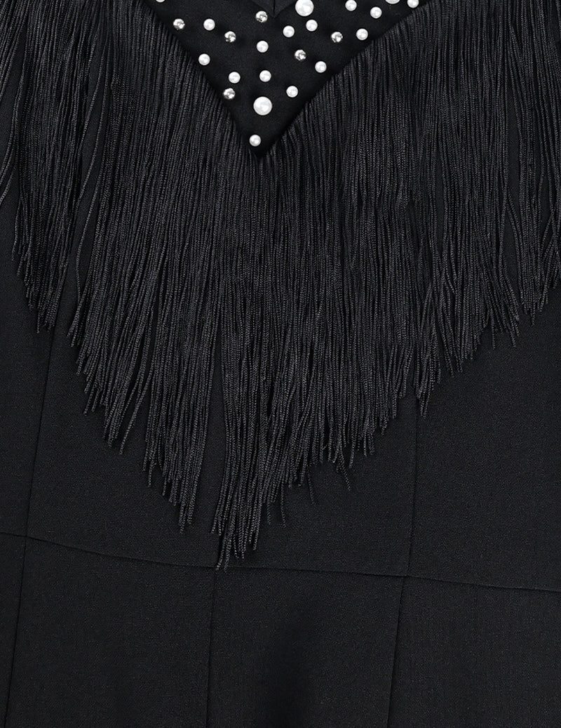 ekouaer-jumpsuit-v-ausschnitt-fransen-schwarz-overall image 5
