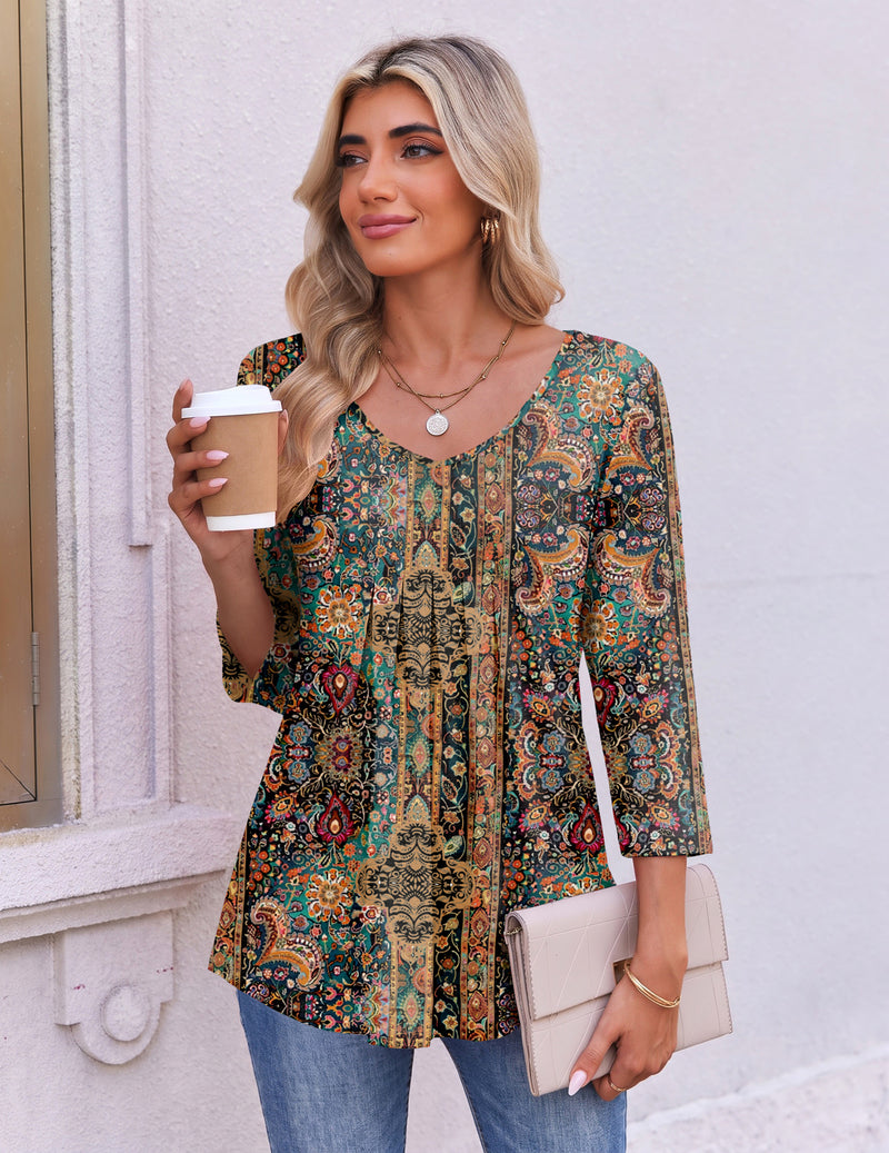 ekouaer-pajama-sets-oberteil-damen-wei-3-4-arm-v-ausschnitt image 5