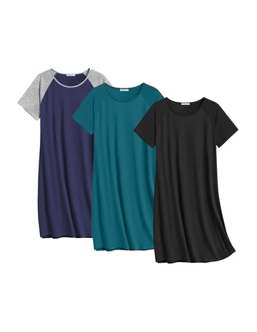 ekouaer-nightgowns-cotton-3-pack-nachthemd-baumwolle-3er-set image 2