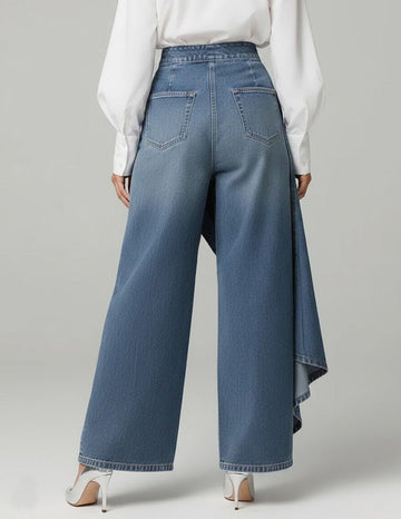 ekouaer-denim-wide-leg-hose-high-waist-blau image 3