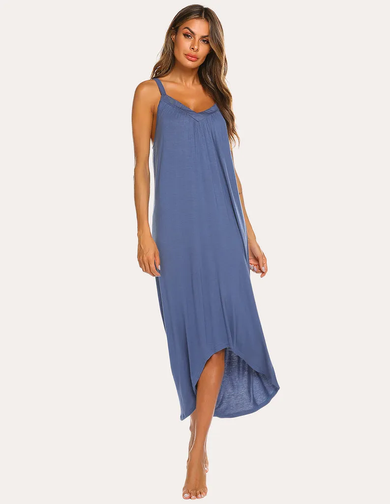 ekouaer-nightgowns-cotton-irregular-hem-nachthemd-viskose-lang image 1