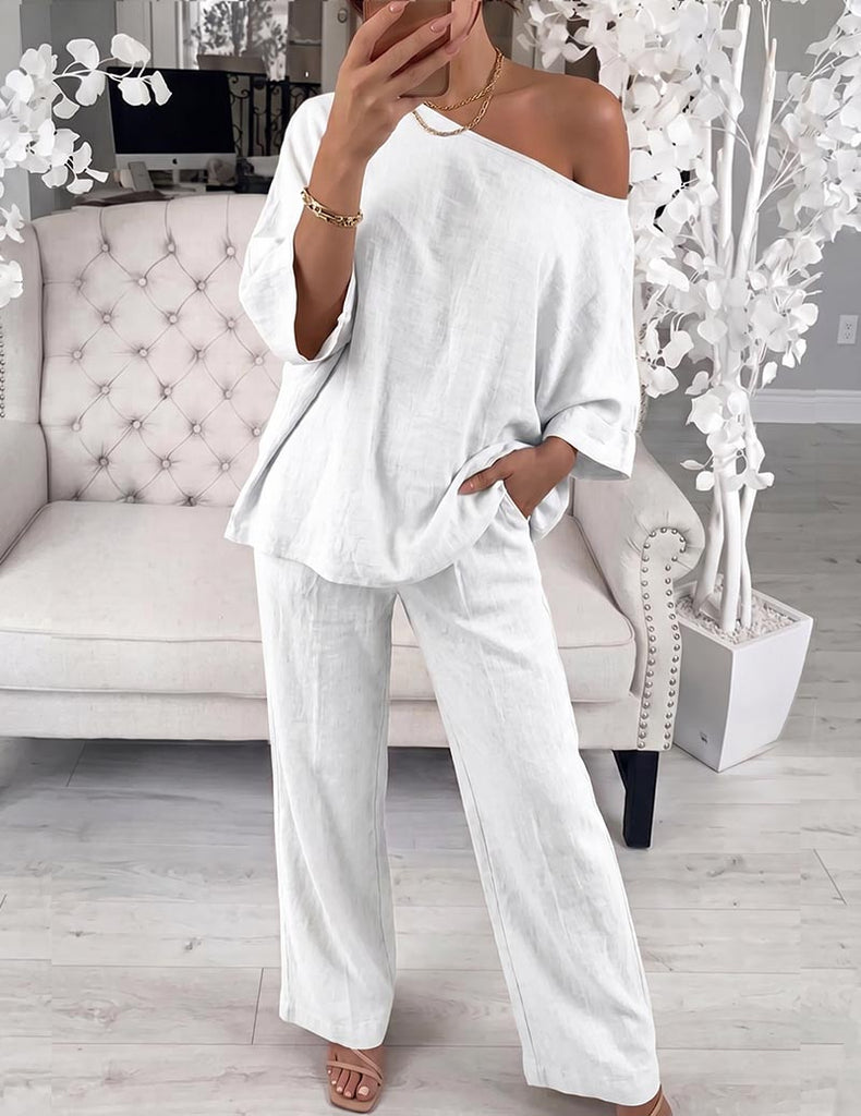ekouaer-pajama-sets-damen-pyjama-khaki-elastisch image 1