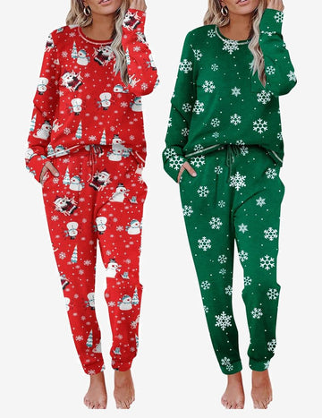 ekouaer-pajama-sets-langarm-schlafanzug-2er-pack-mit-taschen image 7