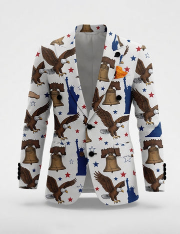 ekouaer-men-eagle-liberty-bell-blazer-herren-wei-slim-fit image 2