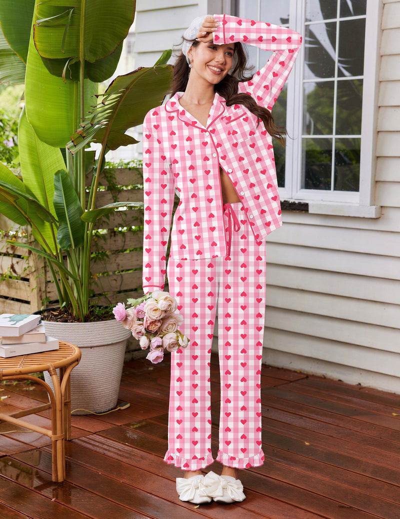 ekouaer-pajama-sets-button-down-pyjama-brown-leopard image 3