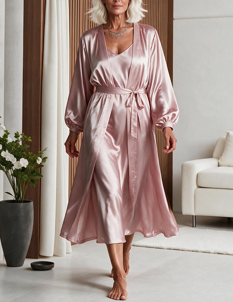 ekouaer-robes-satin-set-nachthemd-und-morgenmantel-2-teilig image 8
