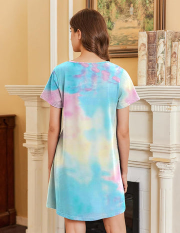ekouaer-cotton-short-sleeve-nachthemd-baumwolle-knielang image 3
