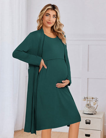 ekouaer-maternity-stillnachthemd-mit-morgenmantel-2-teilig image 7