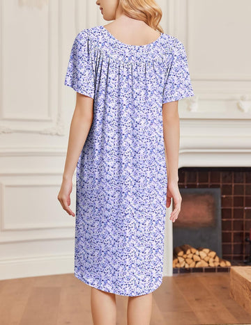 ekouaer-nightgowns-hauskleid-kurzarm-mit-taschen image 5