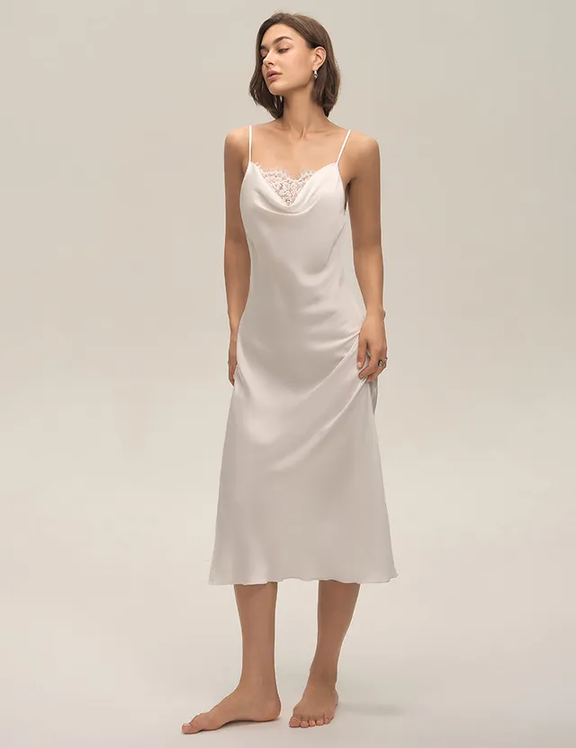 ekouaer-nightgowns-satin-nachthemd-wei-spitze-midi image 1
