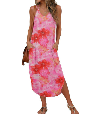 ekouaer-swimwear-strandkleid-spaghettitr-ger-v-ausschnitt-taschen image 2