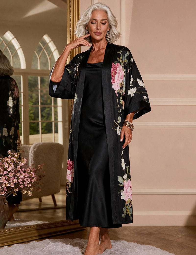 ekouaer-robes-kimono-morgenmantel-negligee-set-bestickt image 5