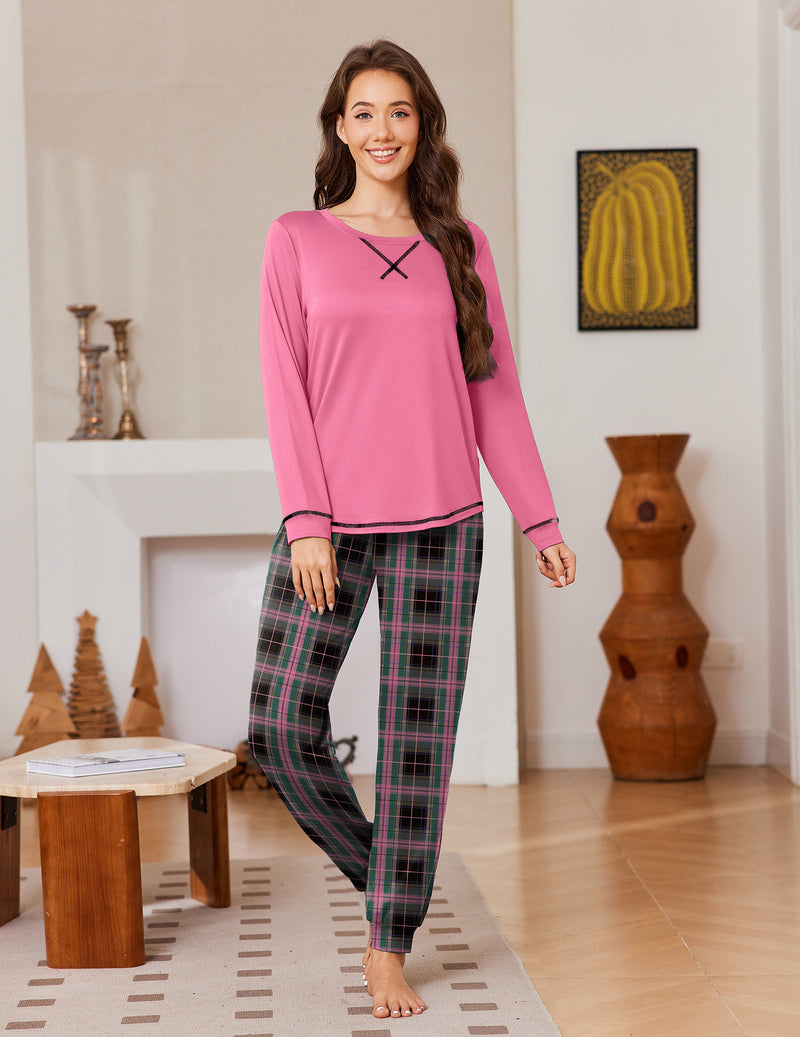 ekouaer-pajama-sets-cozy-pyjama-navy-jogger-mit-taschen image 8