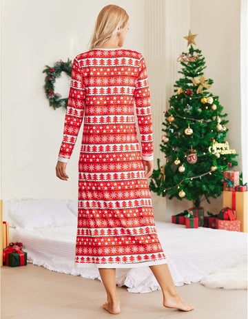 ekouaer-nightgowns-nachthemd-langarm-bodenlang-uni-kontrast image 5