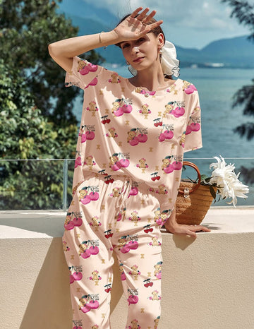 ekouaer-pajama-sets-satin-silky-pyjama-kurzarm-lang image 8