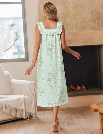 ekouaer-nightgowns-cotton-victorian-nachthemd-rmellos-lang-blumen image 3