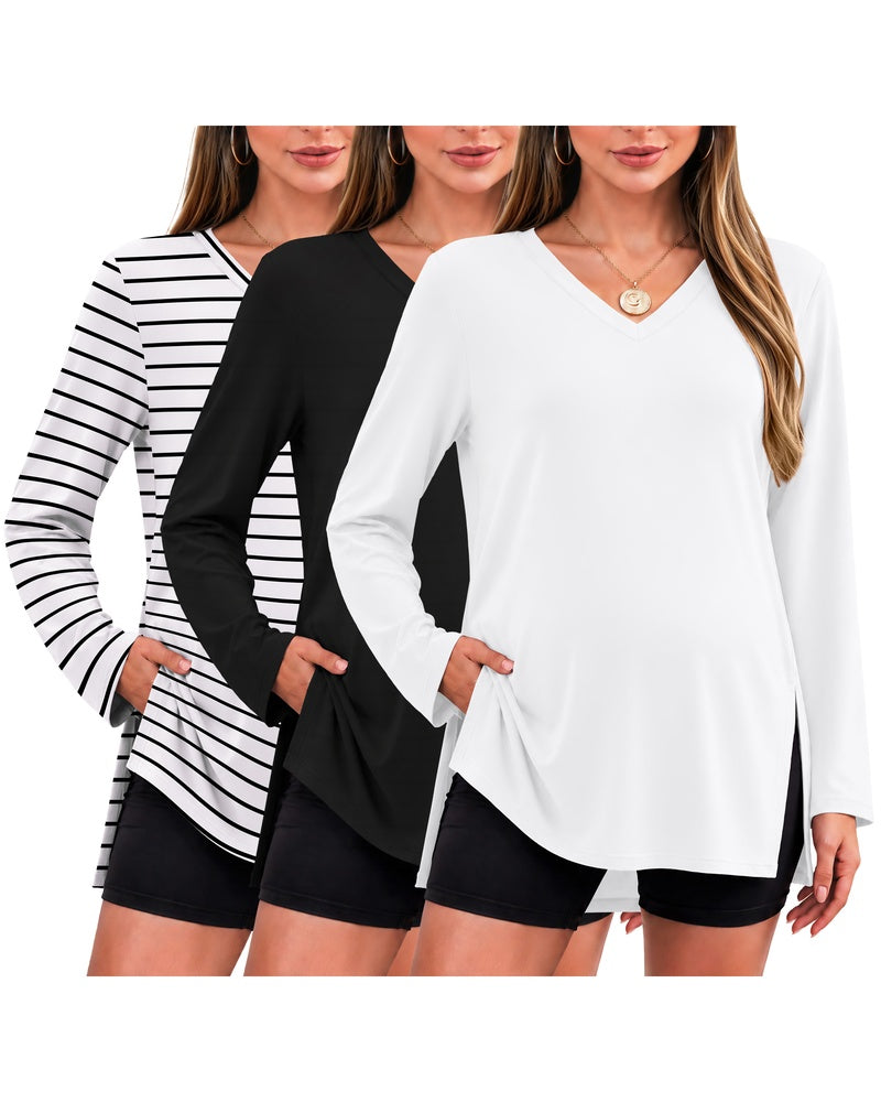 ekouaer-maternity-umstandsshirt-3er-pack-v-ausschnitt-s-xxl image 3